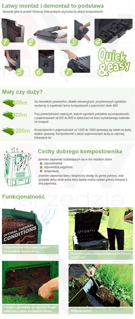 PROSPERPLAST KOMPOSTOWNIK EVOGREEN 800L ZIELONY