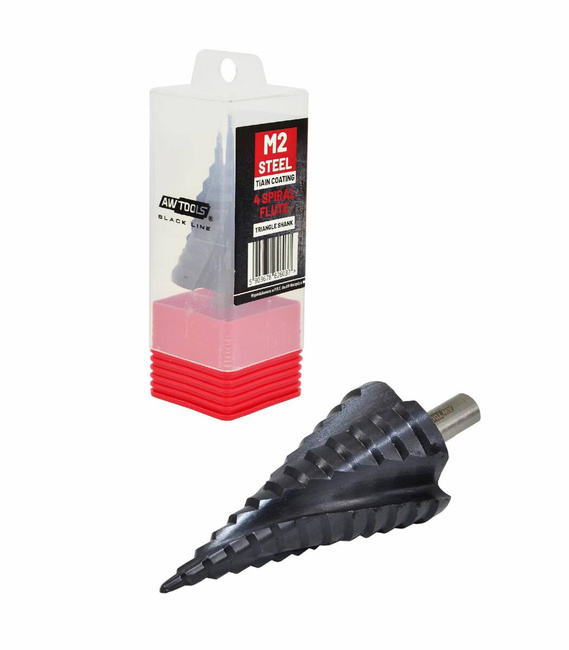 AWTOOLS WIERTŁO STOPNIOWE SPIRALNE M2-TiAlN / 6-38mm /BL