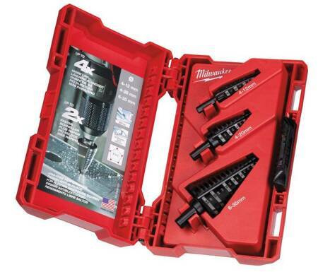 MILWAUKEE WIERTŁA STOPNIOWE  3szt. (4-12mm,4-20mm,6-35mm)