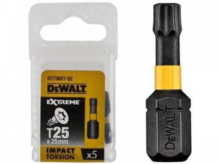 DEWALT KOŃCÓWKA UDAROWA T25x25 /5szt. EXTREME IMPACT TORSION