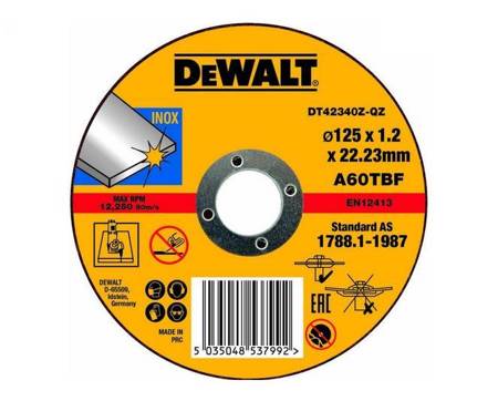 DEWALT TARCZA DO CIĘCIA METALU 125 x 1,2 x 22,2mm INOX