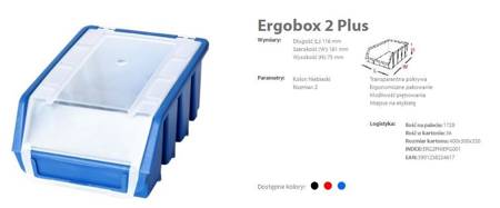 ERGOBOX PLUS 2 NIEBIESKI, 118 x 161 x 75mm