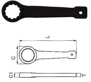 JONNESWAY KLUCZ OCZKOWY UDAROWY JEDNOSTRONNY 30mm