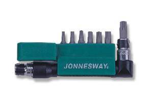 JONNESWAY KOŃCÓWKI / BITY TORX 1/4" 7 elem + POKRĘTŁO    S08H2S8S