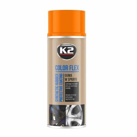 K2 SYNTETYCZNA POWŁOKA GUMOWA W SPRAYU. COLOR FLEX GUMA W SPRAYU-POMARAŃCZOWY 400ML