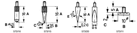 Końcówka pomiarowa do czujników zegarowych Limit 16x0,2x5 mm 53181202