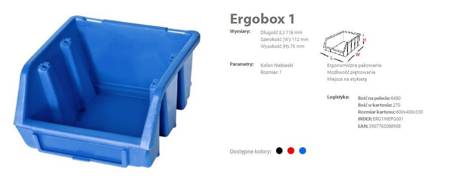 PATROL ERGOBOX 1 NIEBIESKI, 116 x 112 x 75mm