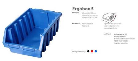 PATROL ERGOBOX 5 NIEBIESKI, 330 x 500 x 180mm