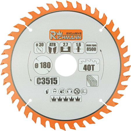 PIŁA TARCZOWA WIDIOWA DO DREWNA 140x20 MM 16 ZĘBÓW RICHMANN EXCLUSIVE C3500