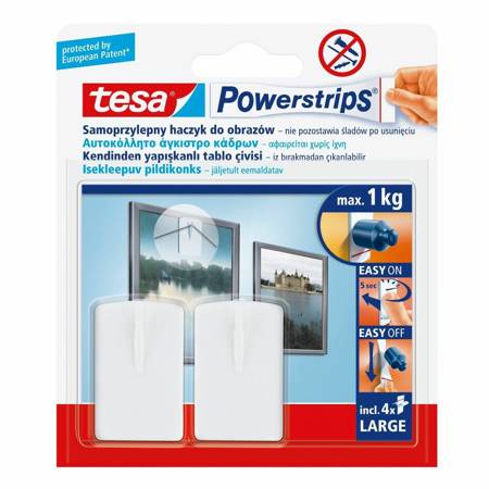 TESA HACZYK  POWERSTRIPS DO OBRAZÓW 2szt. 1kg BIAŁY