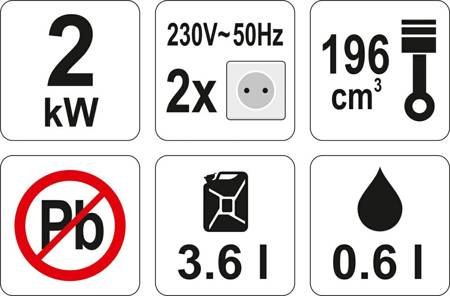 YATO GENERATOR PRĄDOTWÓRCZY 2,2KW AVR