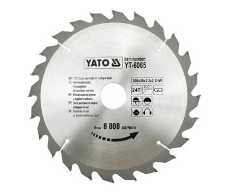 YATO PIŁA TARCZOWA WIDIOWA 200x30mm  24-ZĘBY  6065