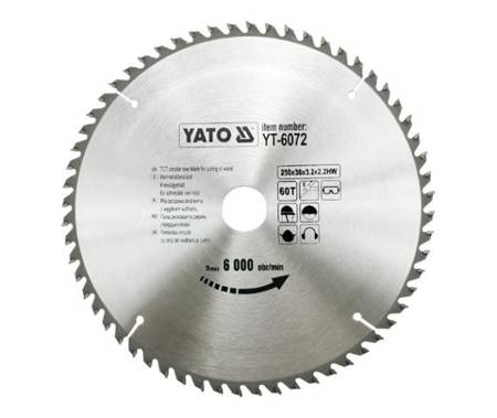 YATO PIŁA TARCZOWA WIDIOWA 250x30mm  60-ZĘBÓW 6072