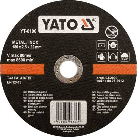 YATO TARCZA DO METALU INOX 125x1,2x22mm   6103