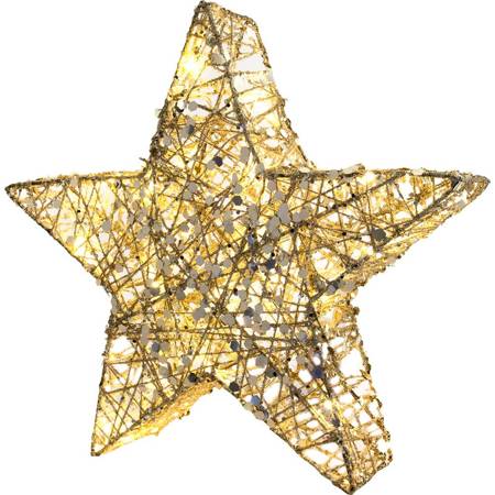 ŻÓŁTY STOŻEK 20 LED se třpitkami 20 LED RXL 326 star glitter 20 LED 30cm RETLUX