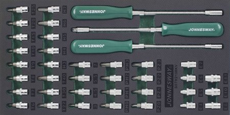Zestaw kluczy wpustowych 1/4" i wkrętaków elastycznych 38 szt. we wkładce EVA Jonnesway S07H2138KV
