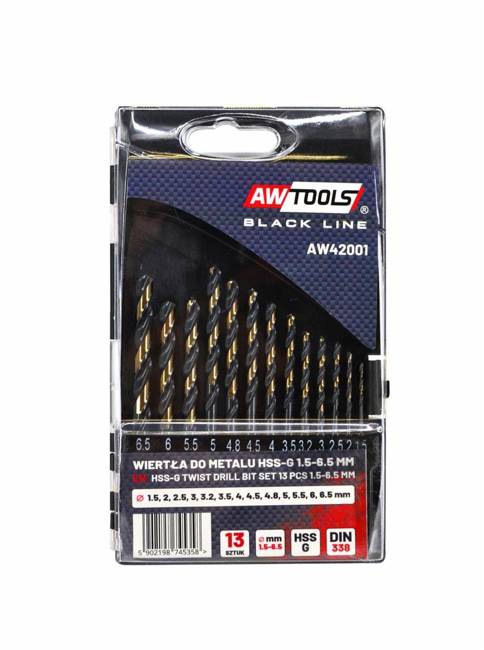 AWTOOLS WIERTŁO METAL HSS M2 KPL. 13szt./1.5 - 6.5mm/ PREMIUM