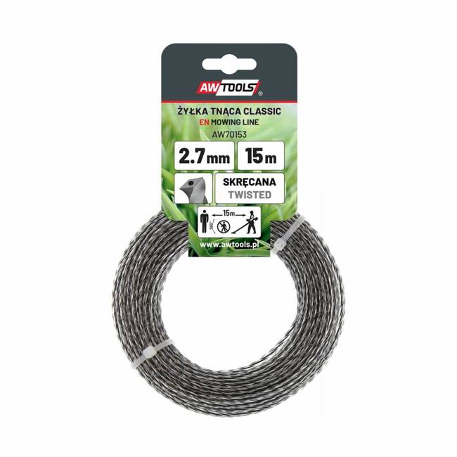 AWTOOLS ŻYŁKA TNĄCA CLASSIC 3,0x15m/SKRĘCANA