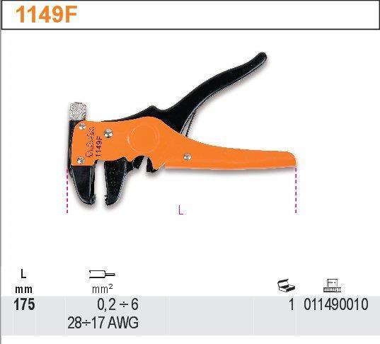 BETA SZCZYPCE DO ŚCIĄGANIA IZOLACJI, Z MECHANIZMEM TNĄCYM  1149F