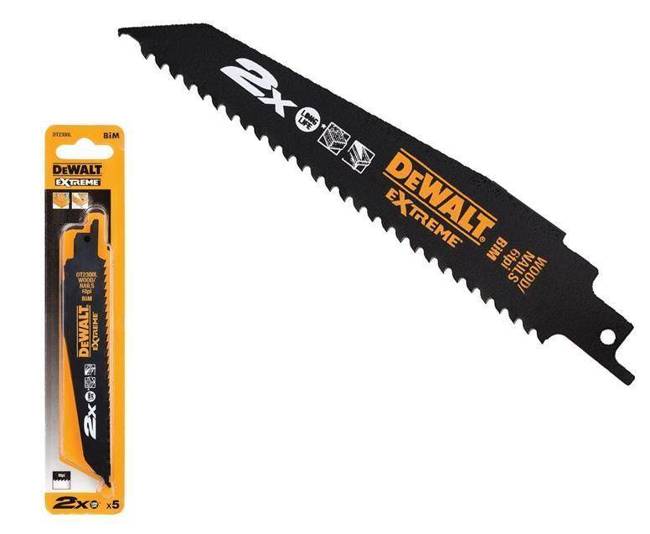 DEWALT BRZESZCZOT DO PIŁY SZABLASTEJ KOMPLET  5elem., 152mm DREWNO Z GWOŹDZIAMI EXTREME /5szt