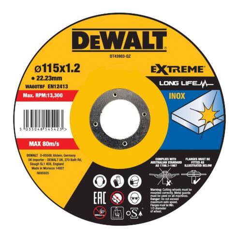 DEWALT TARCZA METAL 125x1,2mm INOX