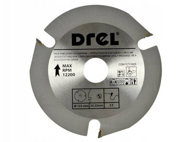 DREL TARCZA DO CIĘCIA DREWNA 125mm*22*3z