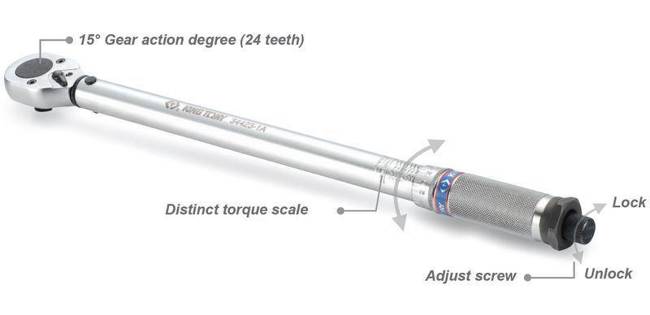 KING TONY KLUCZ DYNAMOMETRYCZNY 1/4"  5 - 25Nm 280mm