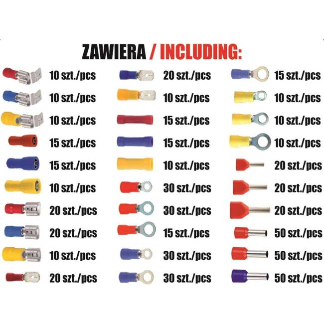 KPL. KOŃCÓWEK I ZŁĄCZ ELEKTR. IZOLOWANYCH 600 SZT. RICHMANN C0423