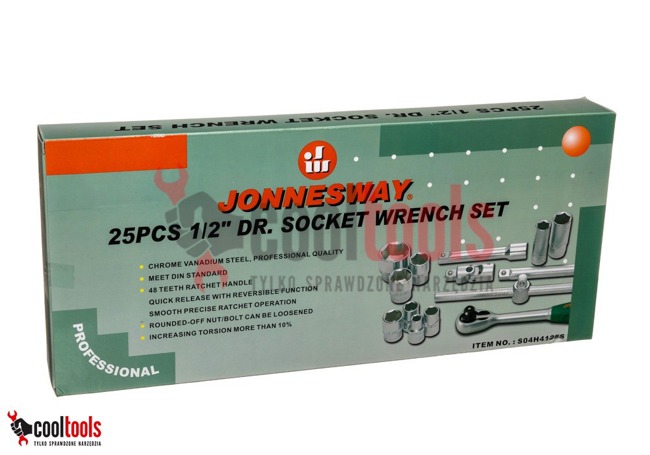 Komplet kluczy nasadowych 1/2 " 25 SZT. Jonnesway S04H4125S