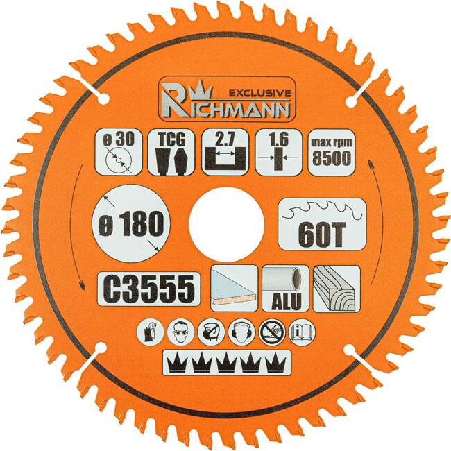 PIŁA TARCZOWA WIDIOWA DO LAMINATÓW/ALU./DREWNA 400x30 MM 100 ZĘBÓW RICHMANN EXCLUSIVE C3565