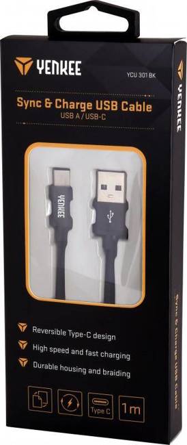 YCU 301 BK cable USB A 2.0 / C 1m YENKEE