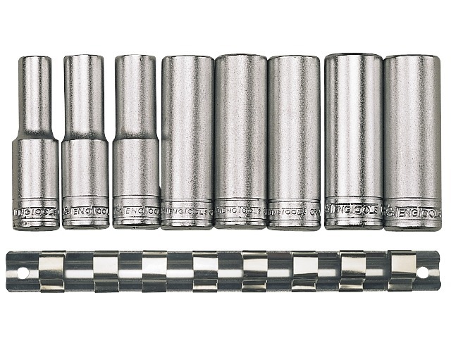 Zestaw 8 długich nasadek 12-kątnych z chwytem 1/2" TENGTOOLS M1207 (73100109)