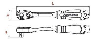 Grzechotka wąska 1/4" 60 zębów Jonnesway R6802