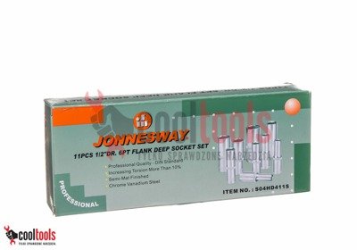 Komplet 10 sztuk nasadek 6-kątnych długich 1/2" Jonnesway S04HD411S