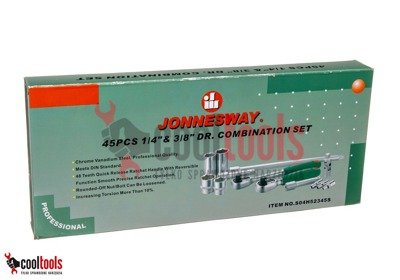 Komplet 45 kluczy nasadowych 6 kątnych 1/4" i 3/8" Jonnesway S04H52345S