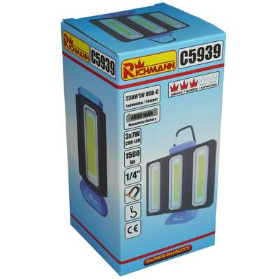 LAMPA HALOGENOWA AKU. 3x7W LED, 1500 LM RICHMANN C5939