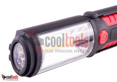 Lampa warsztatowa 3W + 5 LED na uchylnej manetycznej podstawie CTL0045