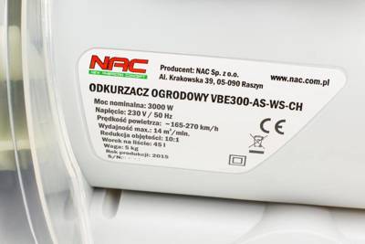 NAC ODKURZACZ / DMUCHAWA DO LIŚCI  3000W VBE300A-AS-WS-CH ALUMINIOWY WIRNIK