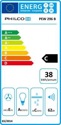 Okap Kuchenny Kominowy PHILCO PEW 296 B 290 m3/h