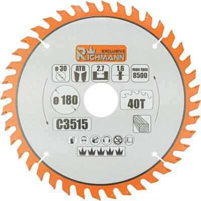 PIŁA TARCZOWA WIDIOWA DO DREWNA 250x30 MM 20 ZĘBÓW RICHMANN EXCLUSIVE C3524