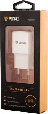 YAC 2013WH USB Charger 2400mA YENKEE