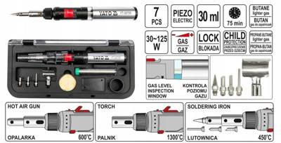 YATO LUTOWNICA GAZOWA 3w1 + AKCESORIA   36706