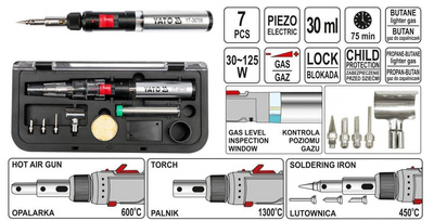 YATO LUTOWNICA GAZOWA 3w1 + AKCESORIA   36706