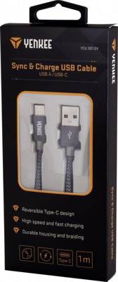 YCU 301 GY cable USB A 2.0 / C 1m YENKEE