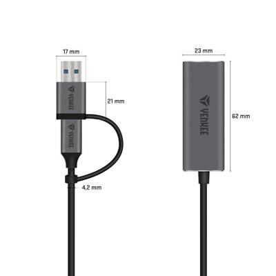 ZMNIEJSZENIE YTC 013 USB C na Ethernet RJ-45 YENKEE