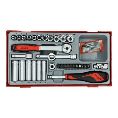 Zestawy 35 szt. kluczy nasadowych z chwytem 1/4" TENGTOOLS TT1435 03490109